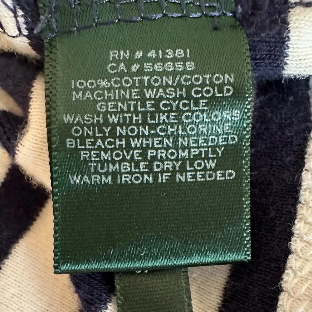 Ralph Lauren Shirt Blue White Stripe Button Shoulder Women’s Large Nautical - Picture 7 of 11